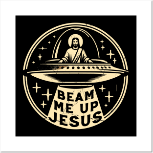 Beam Me Up // Funny Jesus Christ Trekkie Meme Posters and Art